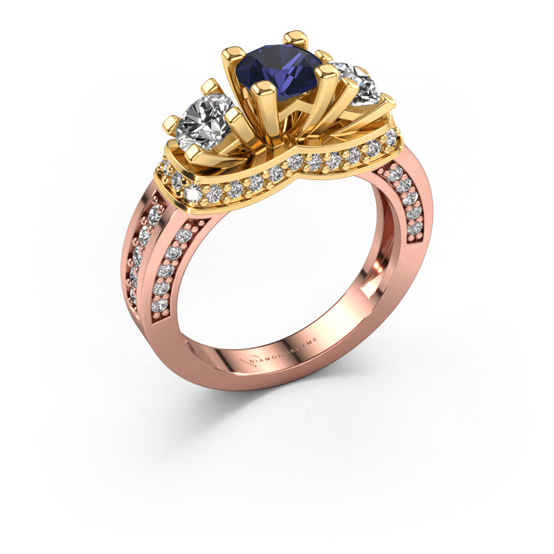 Bild von Verlobungsring Phileine 585 Roségold Saphir 5 mm