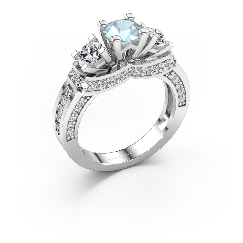 Immagine di Anello di fidanzamento Phileine 585 oro bianco Acquamarina 5 mm