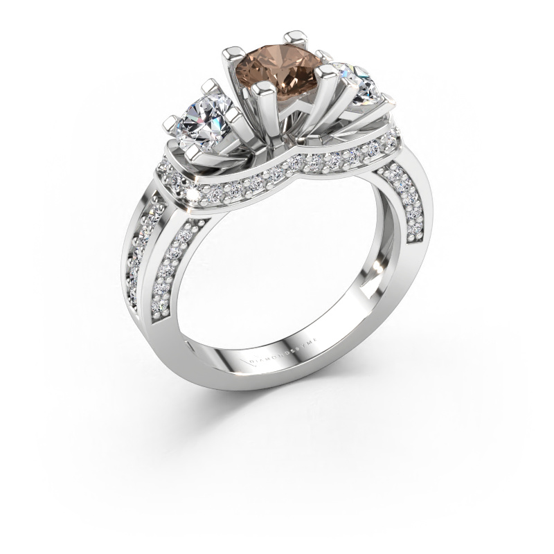 Bild av Förlovningsring Phileine 585 vitt guld Brun diamant 1.495 crt
