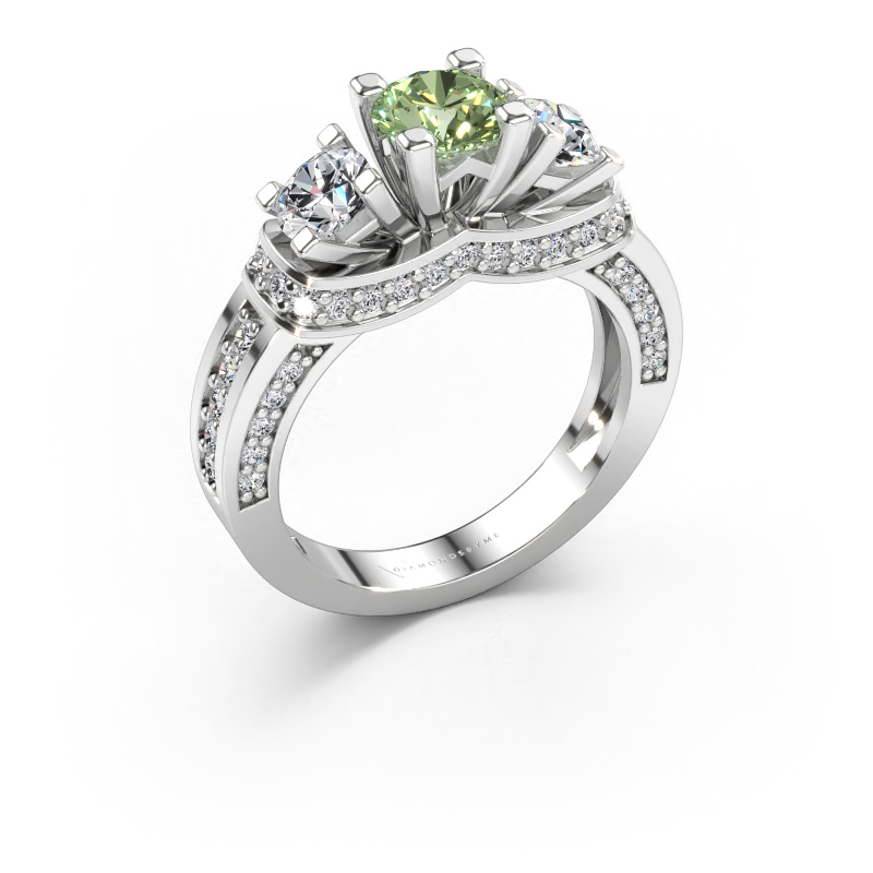Immagine di Anello di fidanzamento Phileine 585 oro bianco Diamante lab grown verde 5 mm