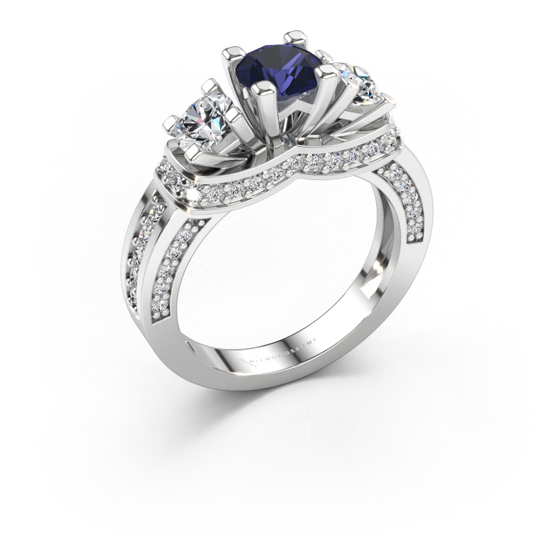 Immagine di Anello di fidanzamento Phileine 585 oro bianco Zaffiro 5 mm