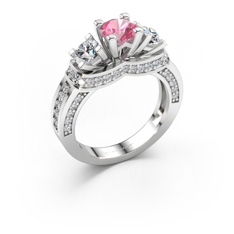 Immagine di Anello di fidanzamento Phileine 585 oro bianco Zaffiro rosa 5 mm