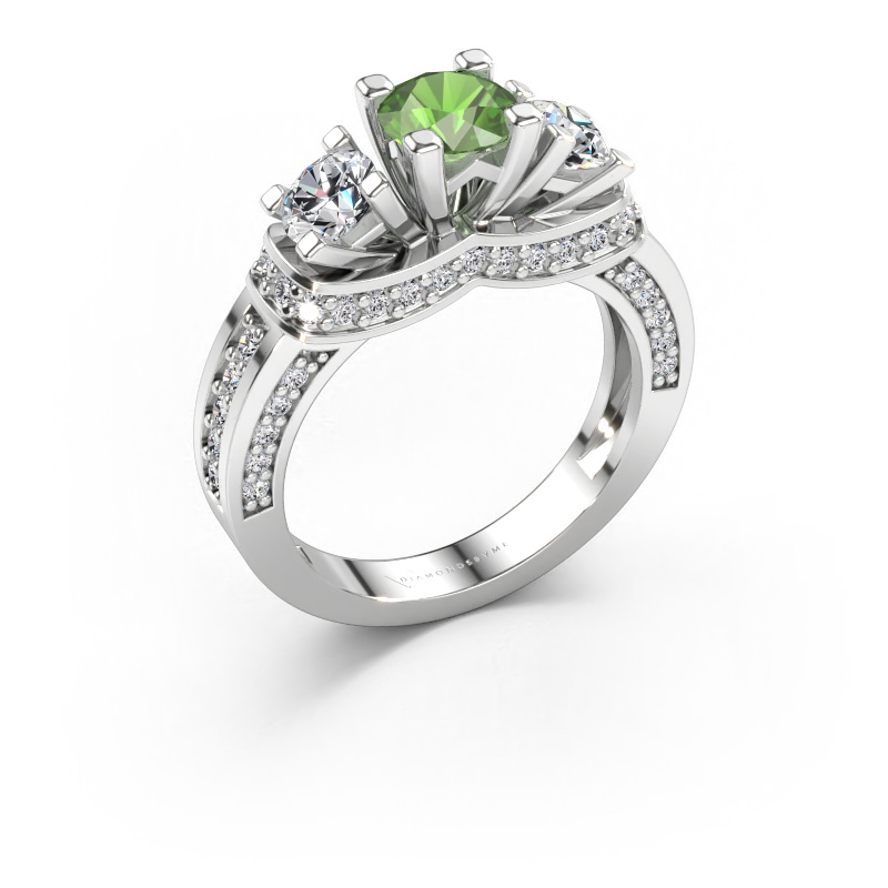 Immagine di Anello di fidanzamento Phileine 585 oro bianco Tormalina verde 5 mm