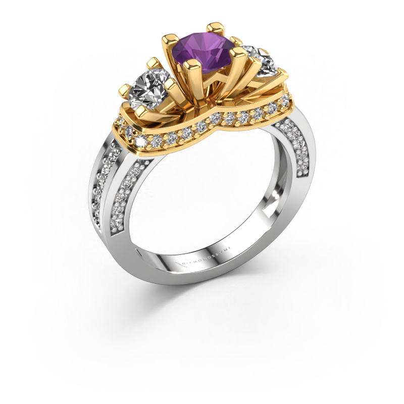 Bild von Verlobungsring Phileine 585 Weißgold Amethyst 5 mm