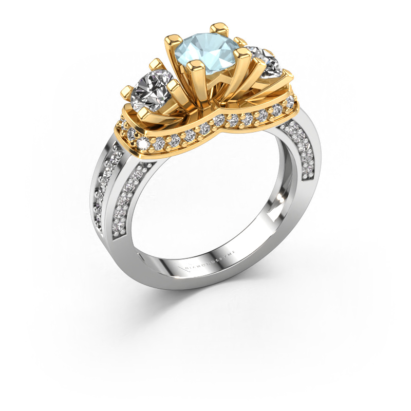 Bild von Verlobungsring Phileine 585 Weißgold Aquamarin 5 mm