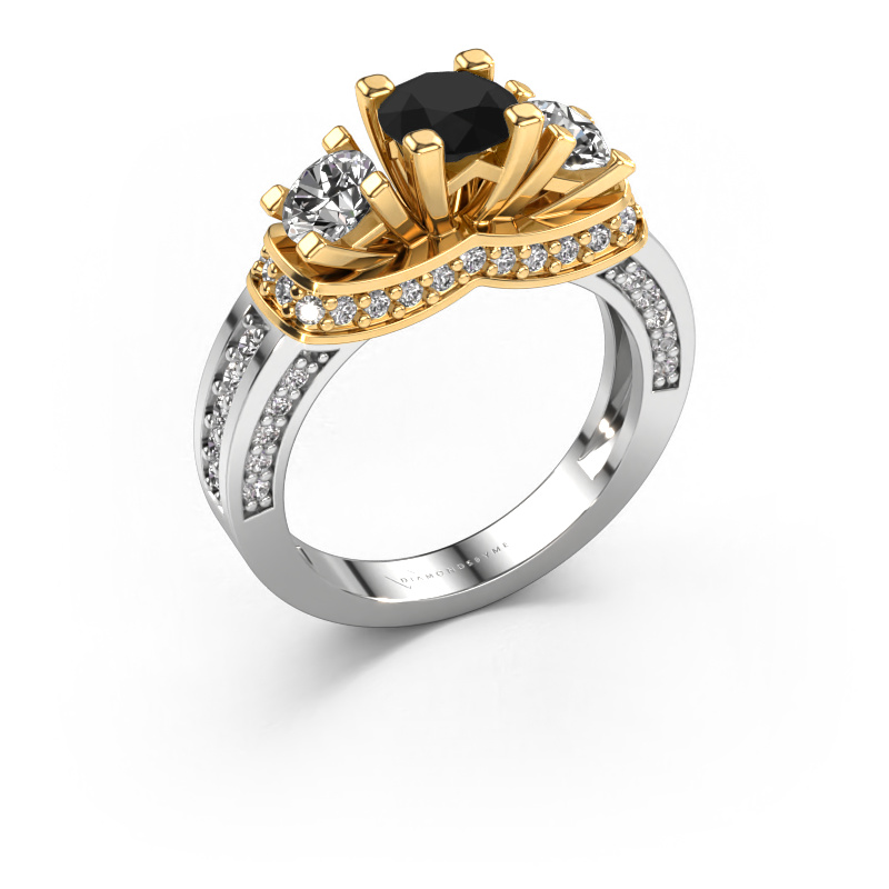 Image de Bague de fiançailles Phileine 585 or blanc Diamant noir 1.595 crt