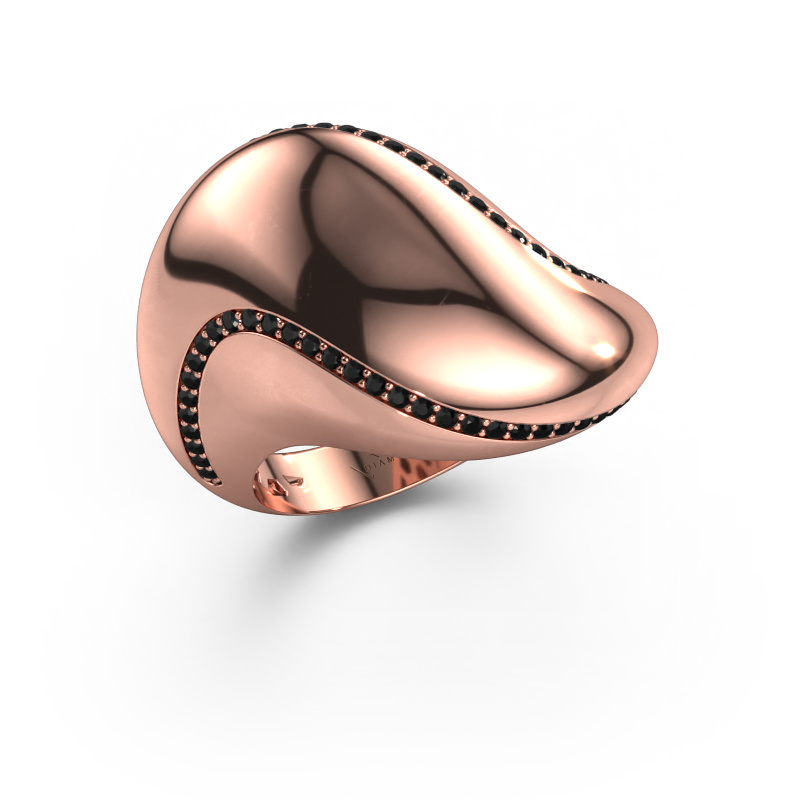 Image of Ring Phyliss 585 rose gold Black diamond 0.432 crt