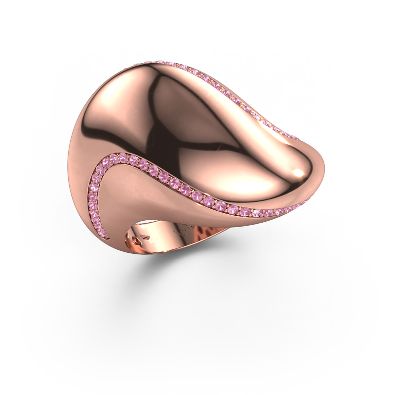 Image of Ring Phyliss 585 rose gold Pink sapphire 1 mm