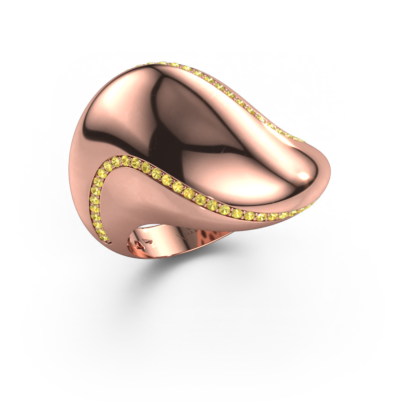 Image of Ring Phyliss 585 rose gold Yellow sapphire 1 mm
