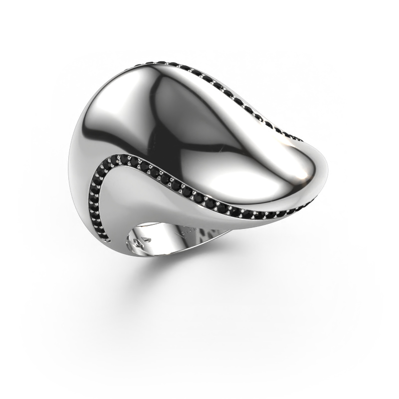 Image of Ring Phyliss 585 white gold Black diamond 0.432 crt