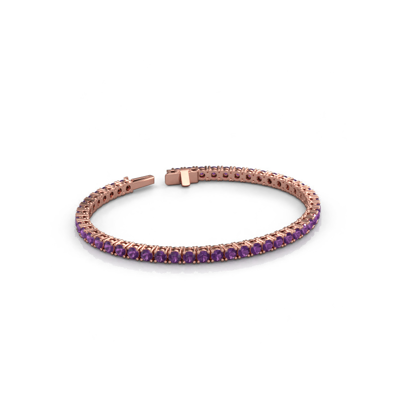 Image of Tennis bracelet Shirley 3.2 585 rose gold Amethyst 3.2 mm
