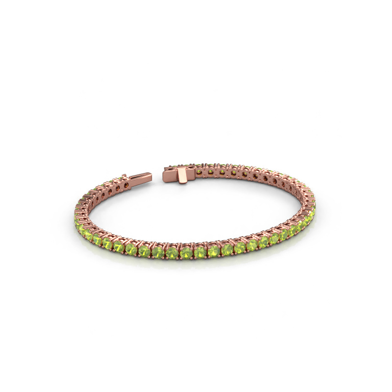 Image of Tennis bracelet Shirley 3.2 585 rose gold Peridot 3.2 mm