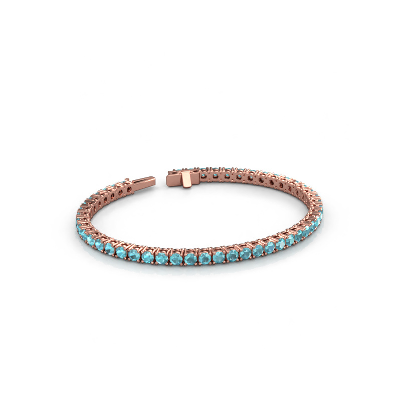 Bild von Tennisarmband Shirley 3.2 585 Roségold Blau Topas 3.2 mm