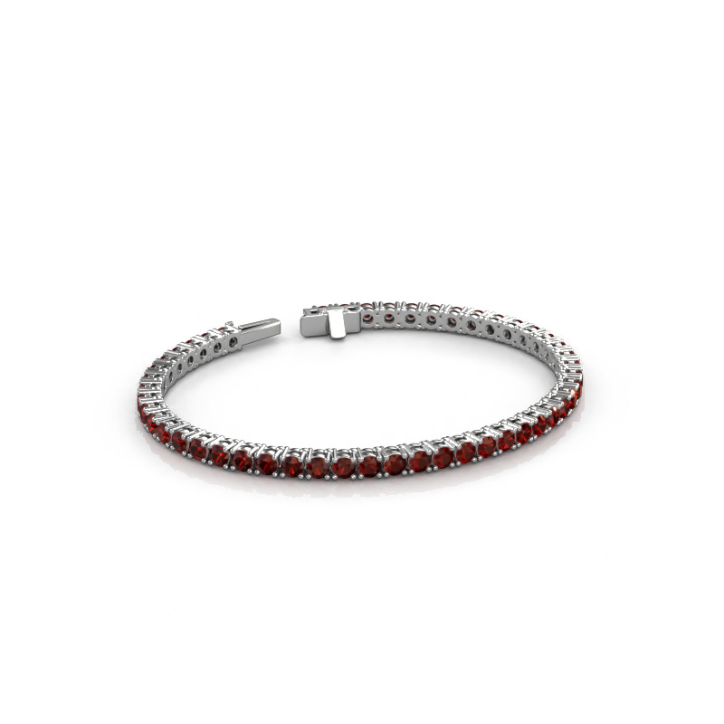 Image of Tennis bracelet Shirley 3.2 585 white gold Garnet 3.2 mm