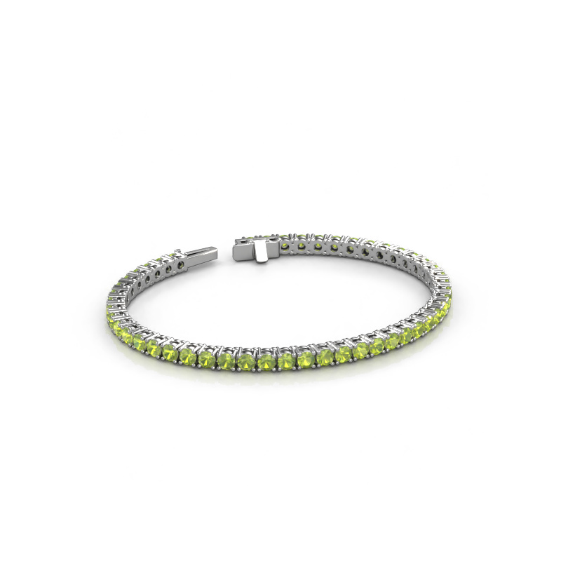 Image of Tennis bracelet Shirley 3.2 585 white gold Peridot 3.2 mm