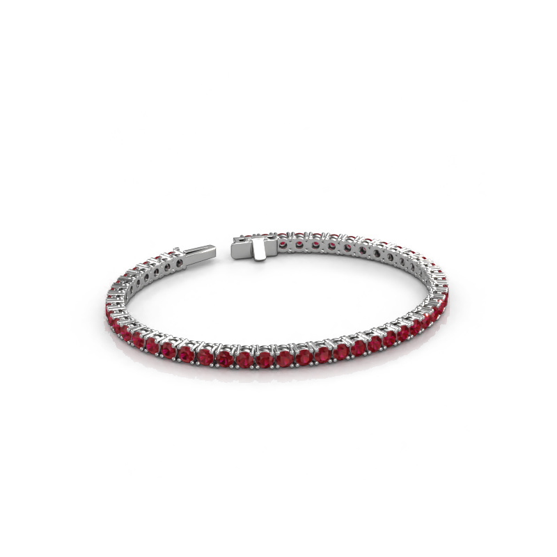 Afbeelding van Tennisarmband Shirley 3.2 585 witgoud Robijn 3.2 mm