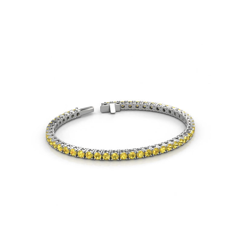 Afbeelding van Tennisarmband Shirley 3.2 585 witgoud Gele saffier 3.2 mm