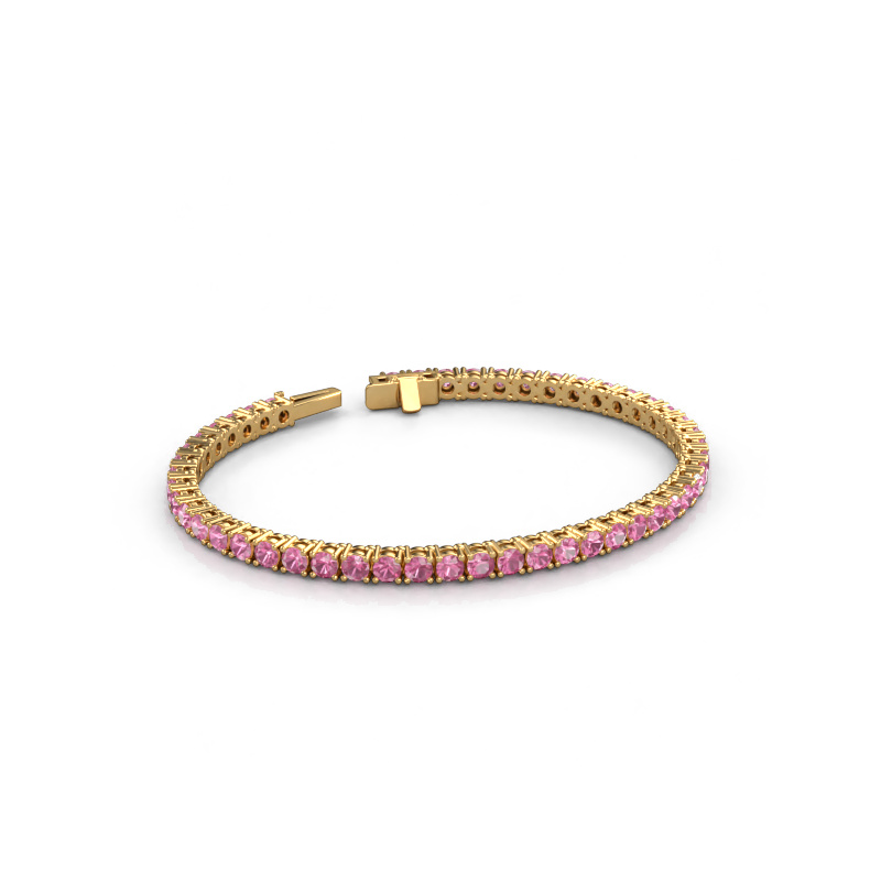Image of Tennis bracelet Shirley 3.2 585 gold Pink sapphire 3.2 mm