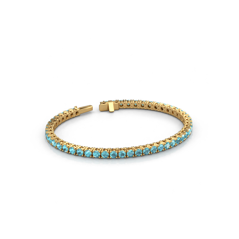Image of Tennis bracelet Shirley 3.2 585 gold Blue topaz 3.2 mm