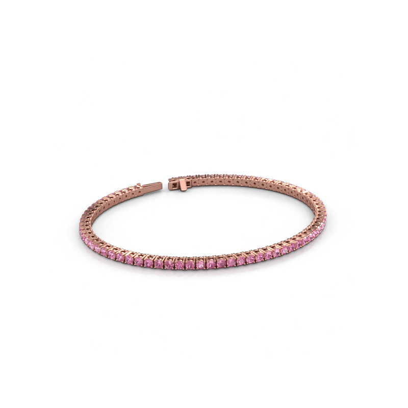 Image of Tennis bracelet Shirley 2.2 585 rose gold Pink sapphire 2.2 mm