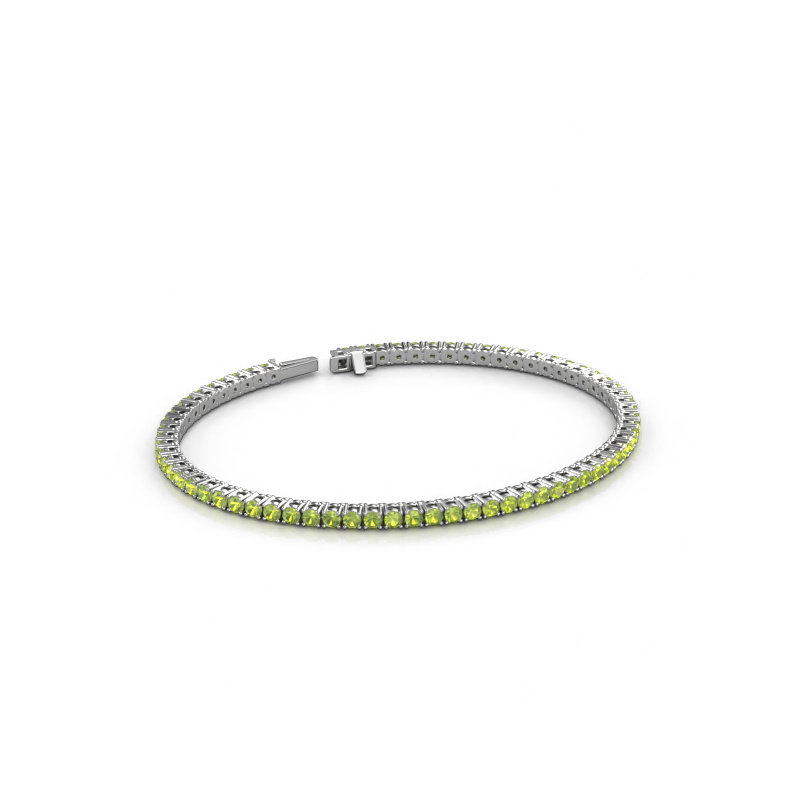 Bild von Tennisarmband Shirley 2.2 585 Weißgold Peridot 2.2 mm