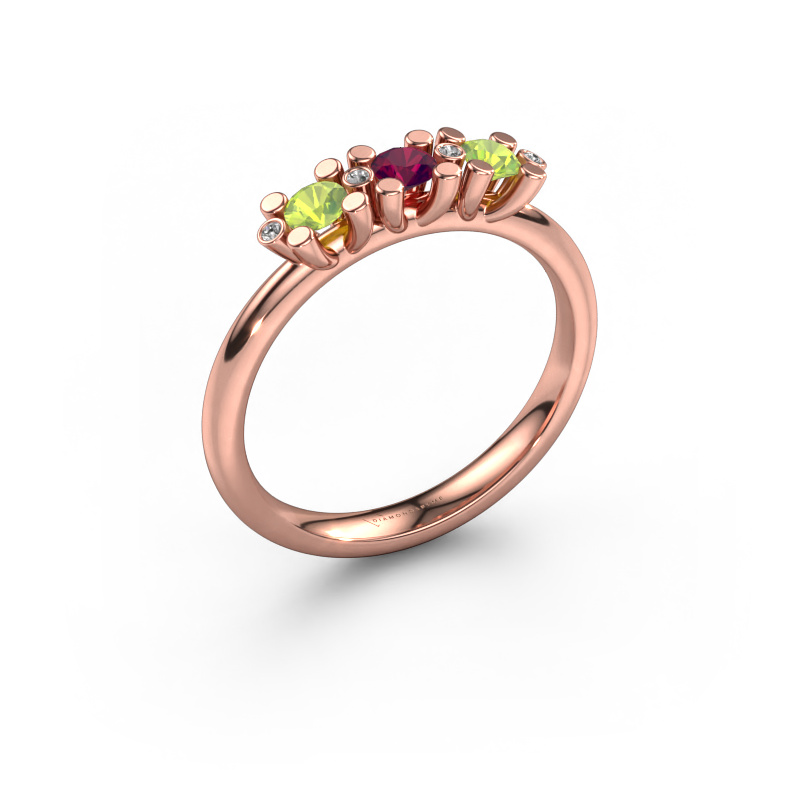 Bild von Ring Puk 2 585 Roségold Rhodolit 3 mm