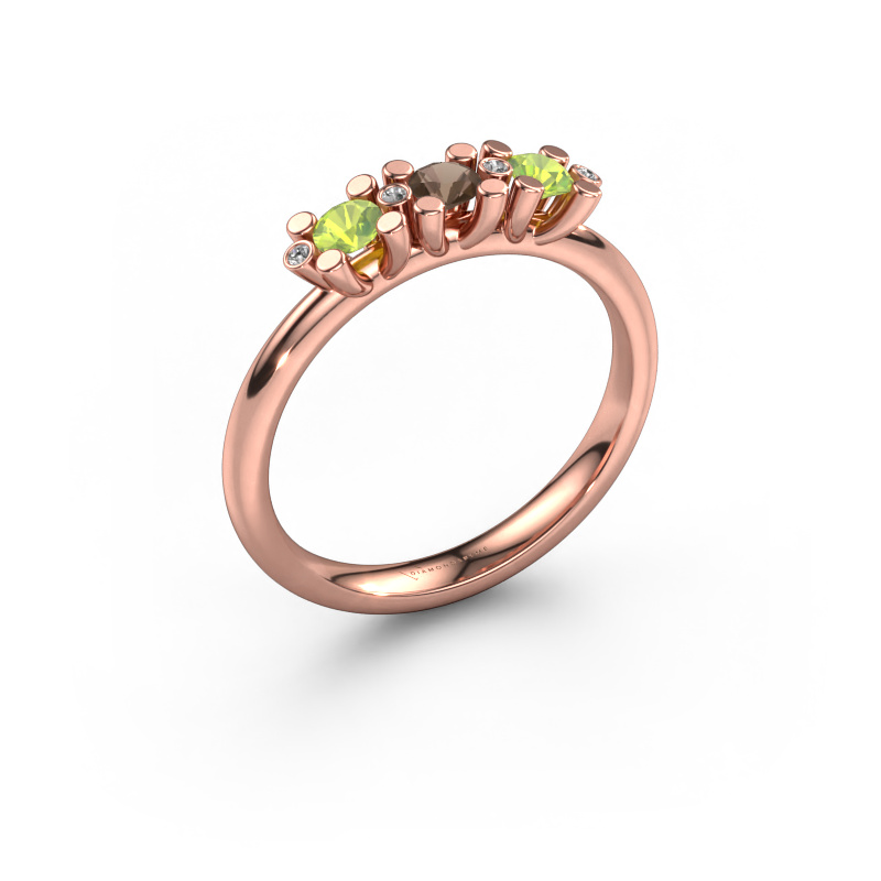 Bild von Ring Puk 2 585 Roségold Rauchquarz 3 mm