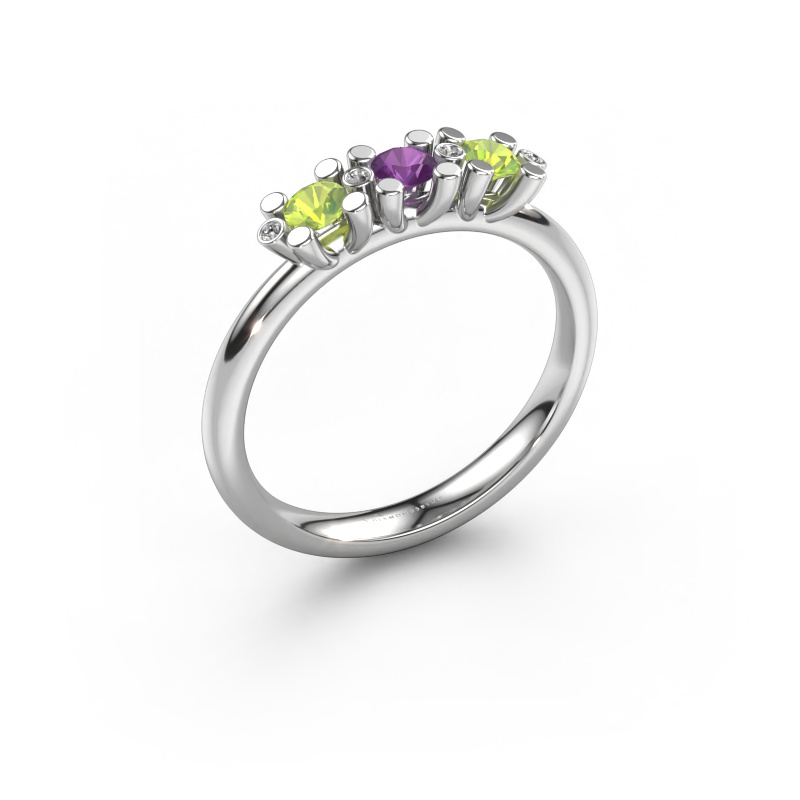 Bild von Ring Puk 2 585 Weißgold Amethyst 3 mm