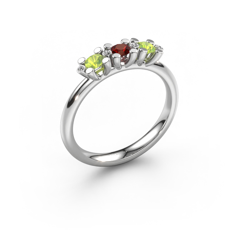 Image of Ring Puk 2 585 white gold Garnet 3 mm