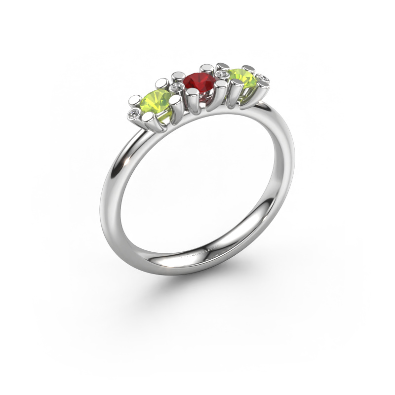 Image of Ring Puk 2 585 white gold Ruby 3 mm