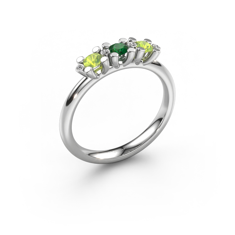 Image of Ring Puk 2 585 white gold Emerald 3 mm