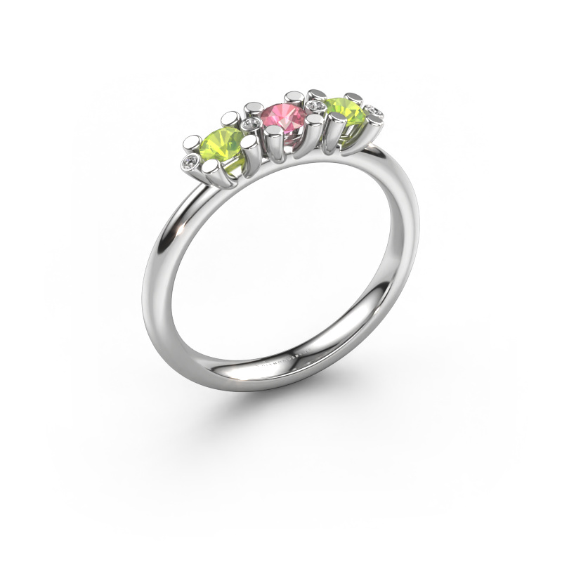 Afbeelding van Ring Puk 2 585 witgoud Toermalijn pink 3 mm