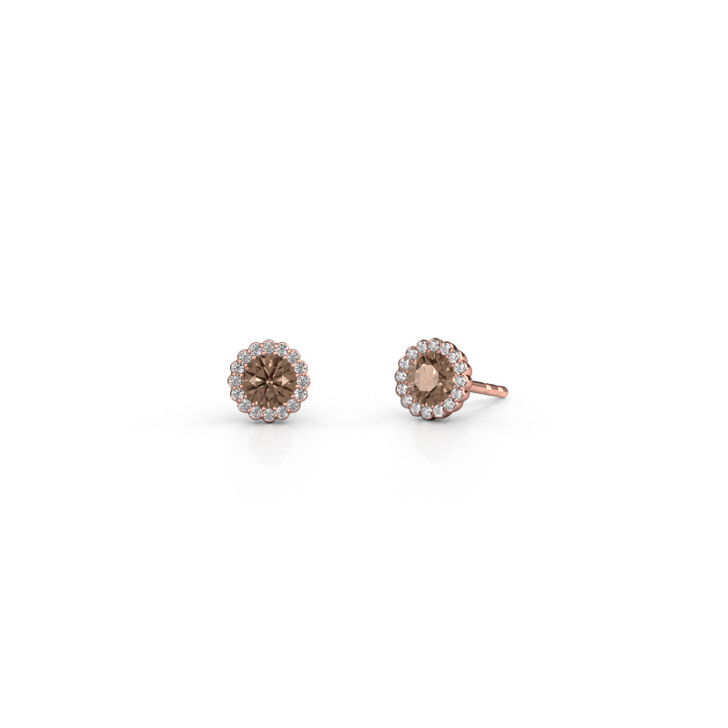 Image of Earrings Queen 585 rose gold Brown diamond 0.76 crt