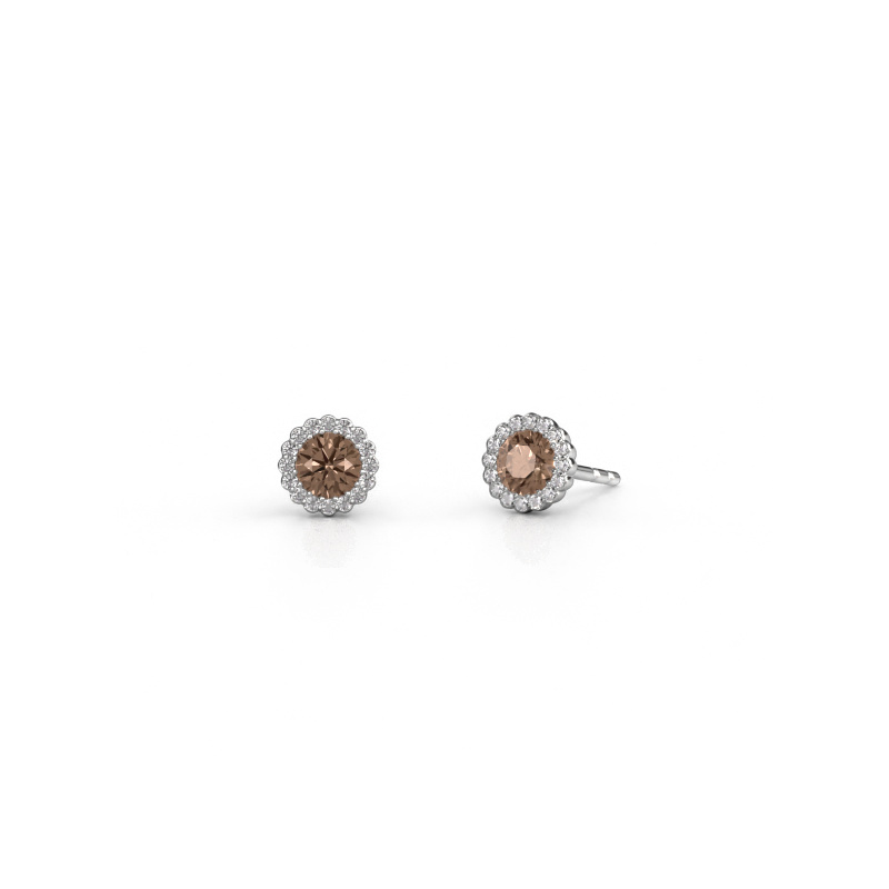 Image of Earrings Queen 585 white gold Brown diamond 0.76 crt