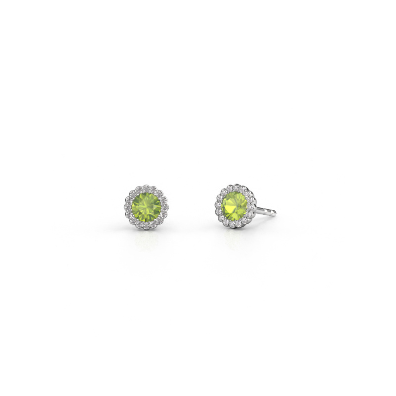 Image of Earrings Queen 950 platinum Peridot 4.2 mm