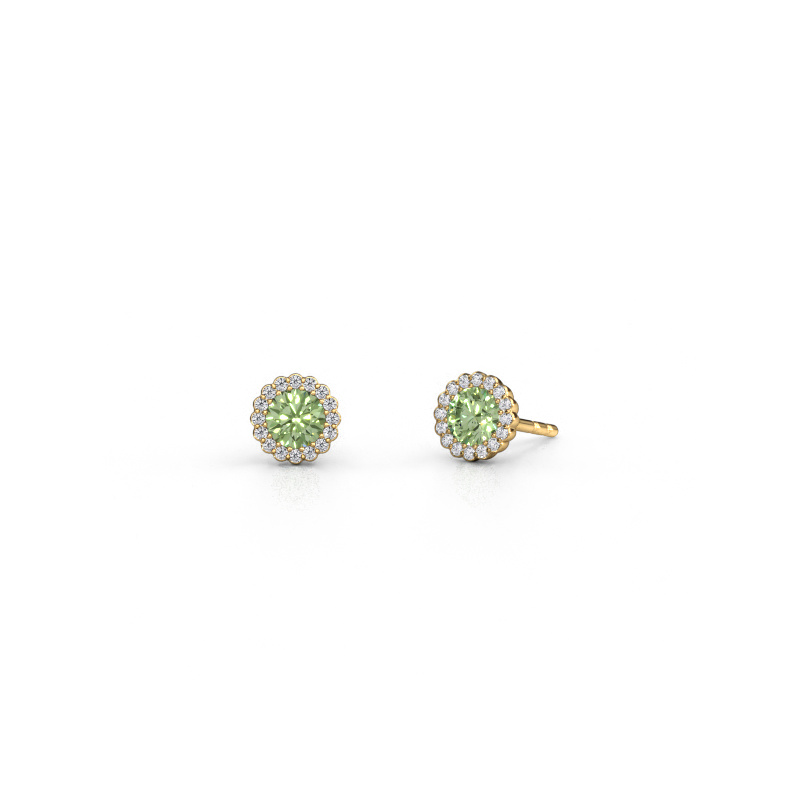 Bild von Ohrringe Queen 585 Gold Grüner Labor-Diamant 4.2 mm