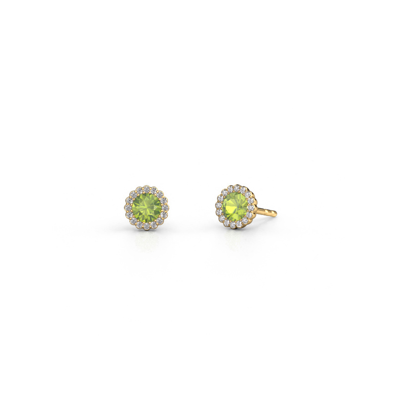 Image of Earrings Queen 585 gold Peridot 4.2 mm