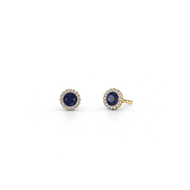 Image of Earrings Queen 585 gold Sapphire 4.2 mm