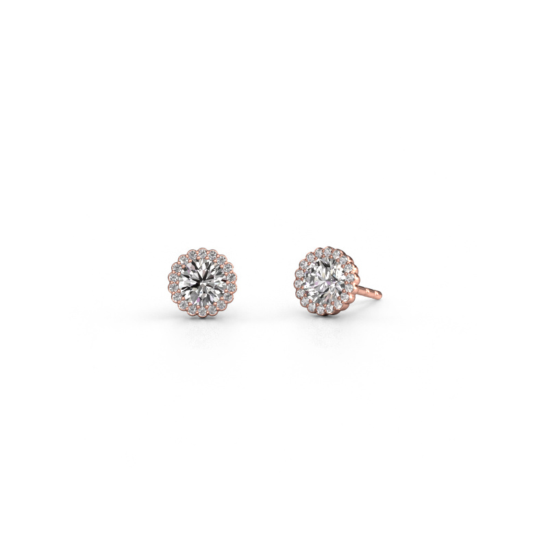 Image of Earrings Queen 585 rose gold Diamond 1.18 crt
