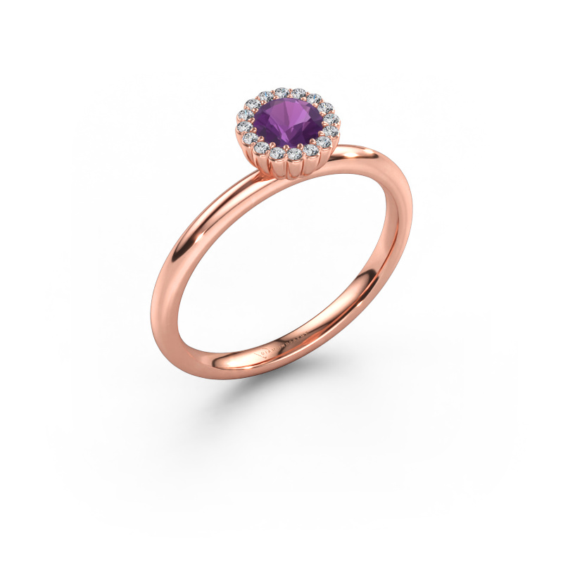 Bild av Förlovningsring Queen 585 roséguld Ametist 4.2 mm