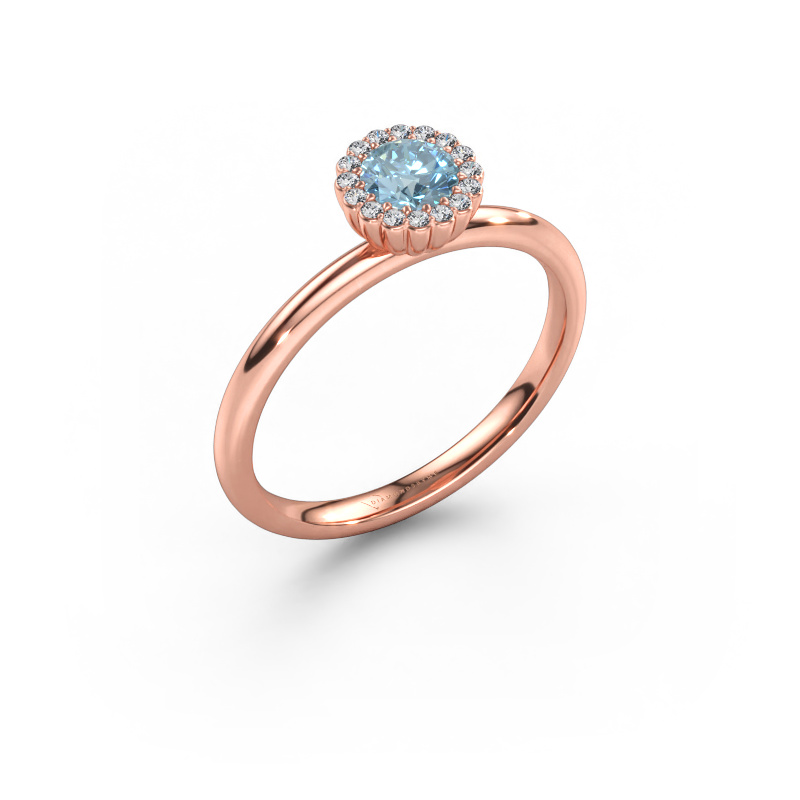 Bild av Förlovningsring Queen 585 roséguld Blå labbodlad diamant 4.2 mm