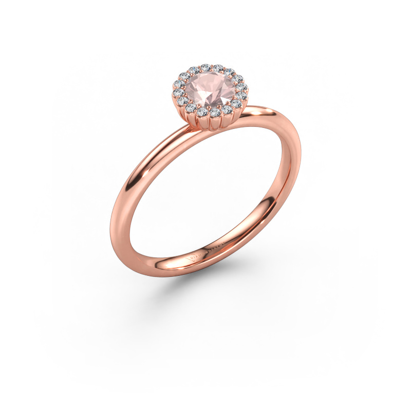 Immagine di Anello di fidanzamento Queen 585 oro rosa Morganite champagne 4.2 mm