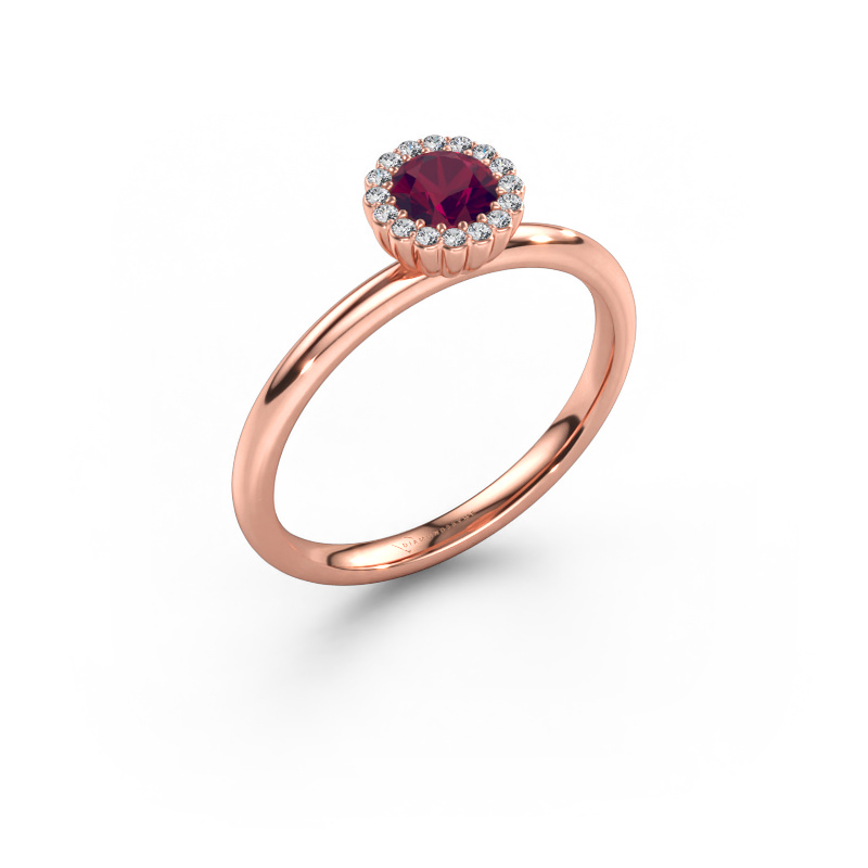 Bild av Förlovningsring Queen 585 roséguld Rodolit 4.2 mm