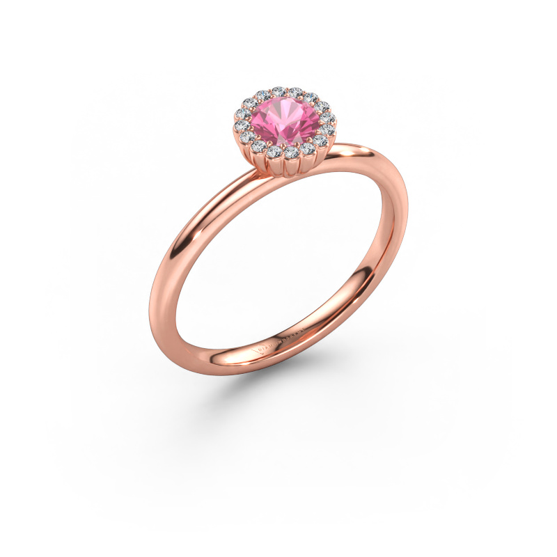 Immagine di Anello di fidanzamento Queen 585 oro rosa Zaffiro rosa 4.2 mm