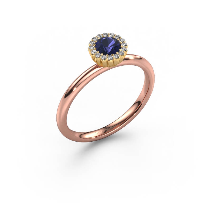 Image of Engagement ring Queen 585 rose gold Sapphire 4.2 mm