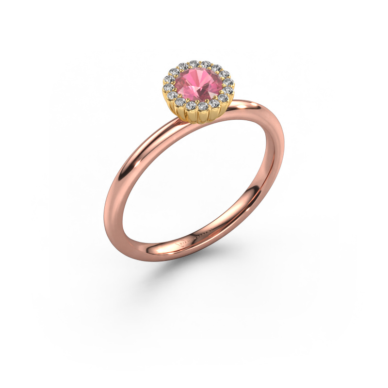 Bild von Verlobungsring Queen 585 Roségold Turmalin rosa 4.2 mm
