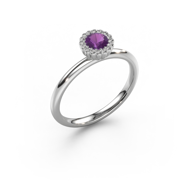 Image of Engagement ring Queen 950 platinum Amethyst 4.2 mm