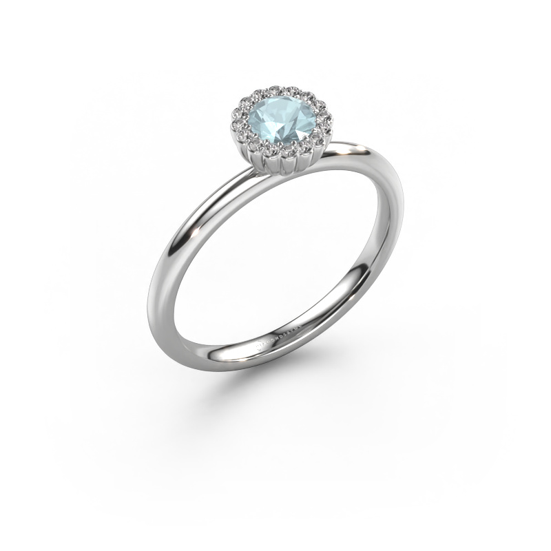 Image of Engagement ring Queen 950 platinum Aquamarine 4.2 mm
