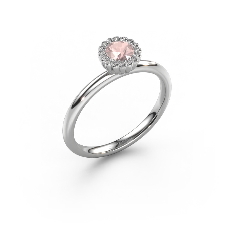 Image of Engagement ring Queen 950 platinum Morganite champagne 4.2 mm