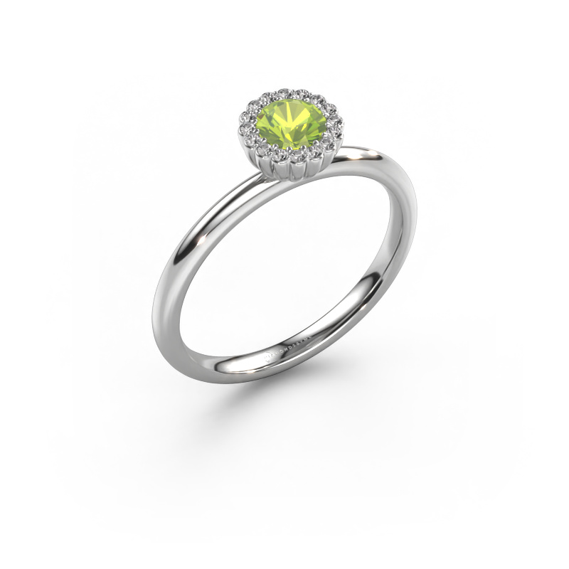 Image of Engagement ring Queen 950 platinum Peridot 4.2 mm